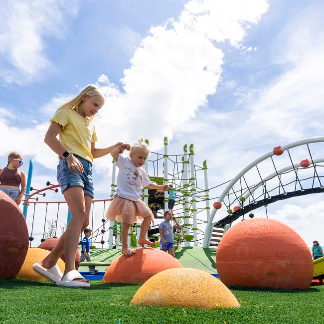 Girls Playing at Bingham Creek Regional Park, Salt Lake Tribune Photo